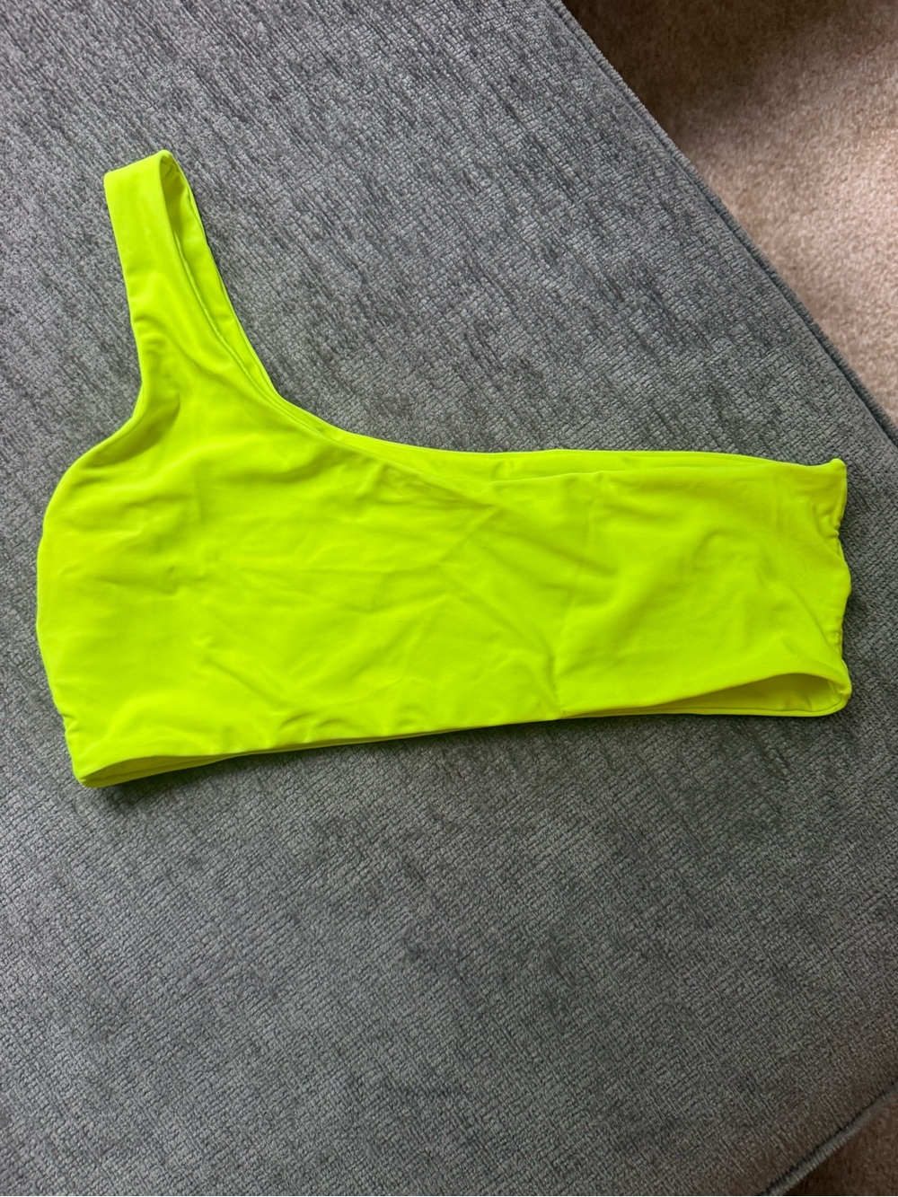 SHEIN Neon Lime One-Shoulder Bikini Top